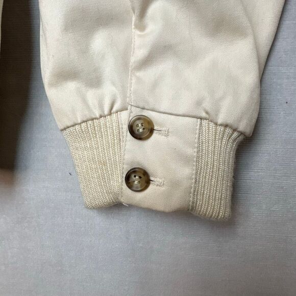 Vintage GANT Men's Size Large White Cotton Full Zip High Neck Bomber Jacket - Picture 7 of 15